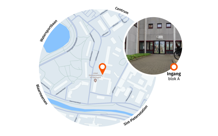 District09 - Campus Prins Filip - Kaart met aanduiding ingang